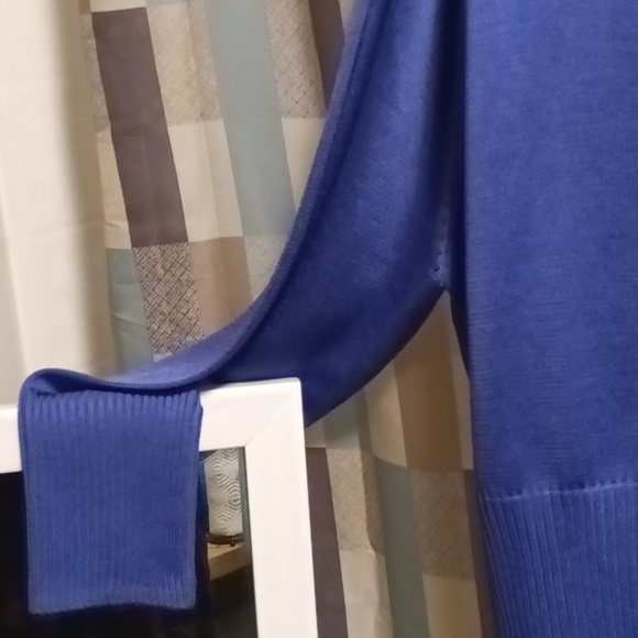 FINAL PRICE CARLISLE100% silk purple l/s v-neck cardigan w ribbed hem/cuffs XXL - Picture 6 of 11